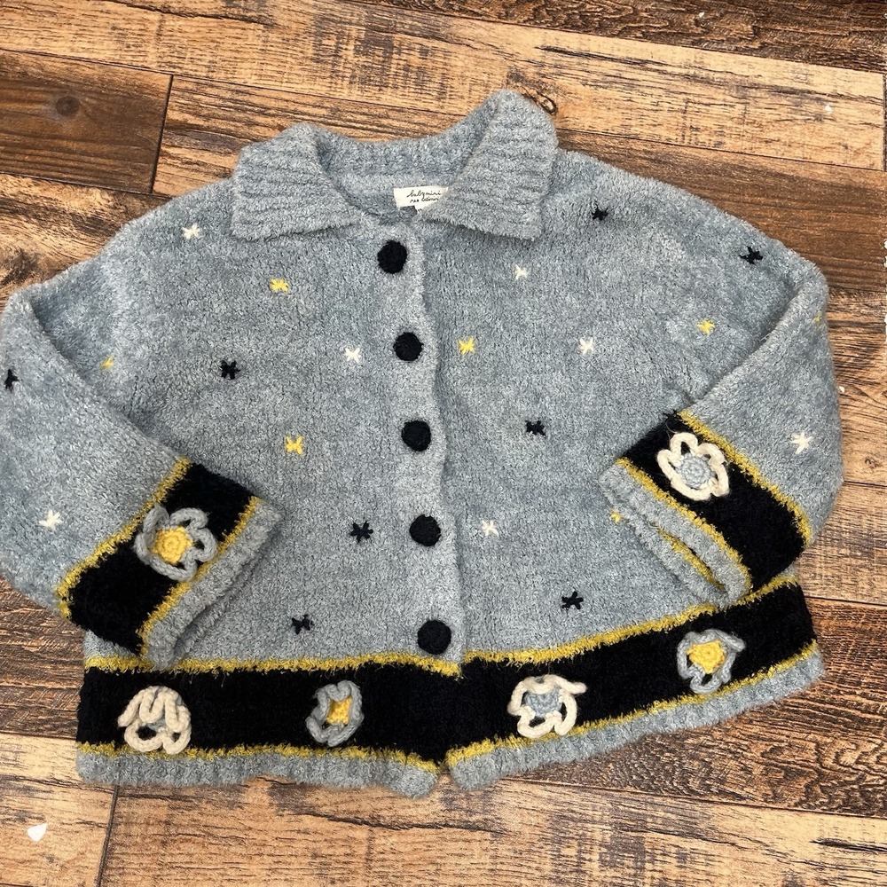Baby Mini par Catamini Embroidered Cardigan Baby Girl 18m Crochet Wool Blend